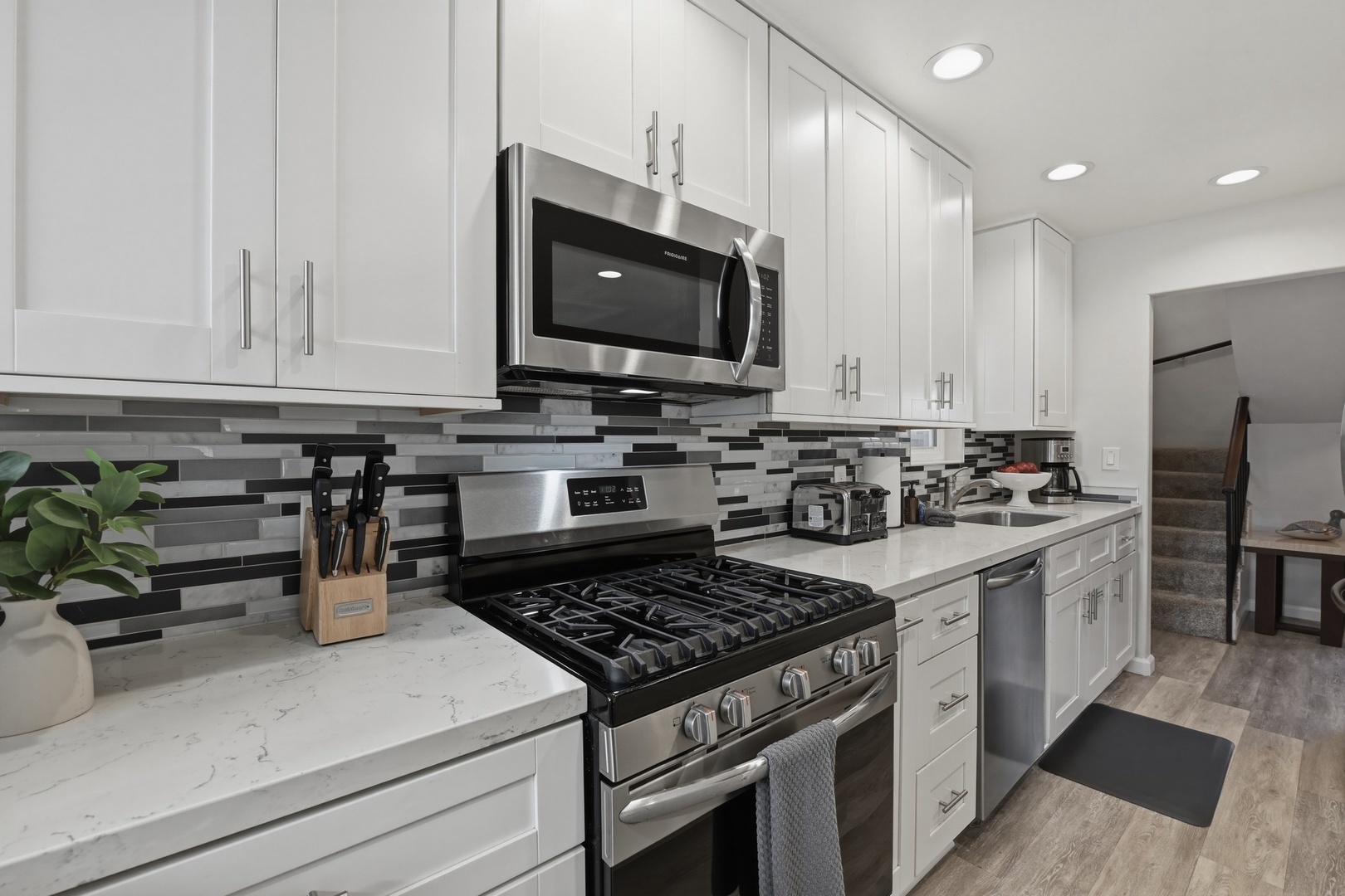 Kitchen with stainless appliances