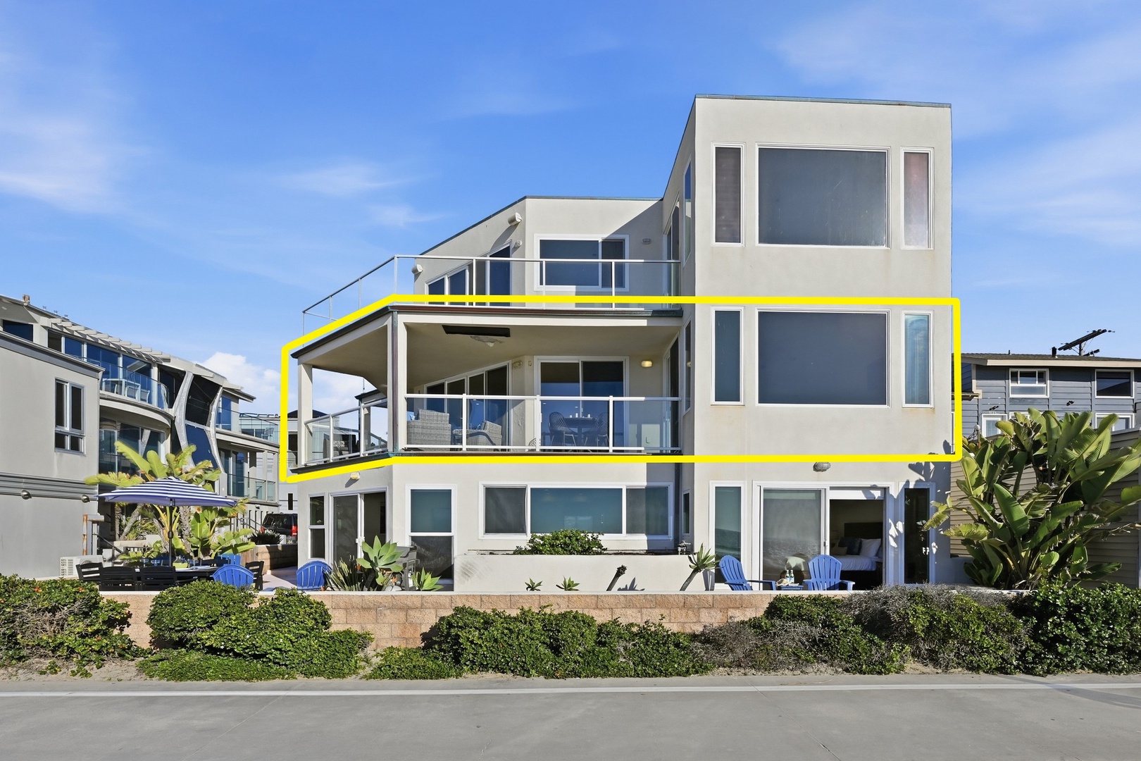 Encompasses the entire second floor