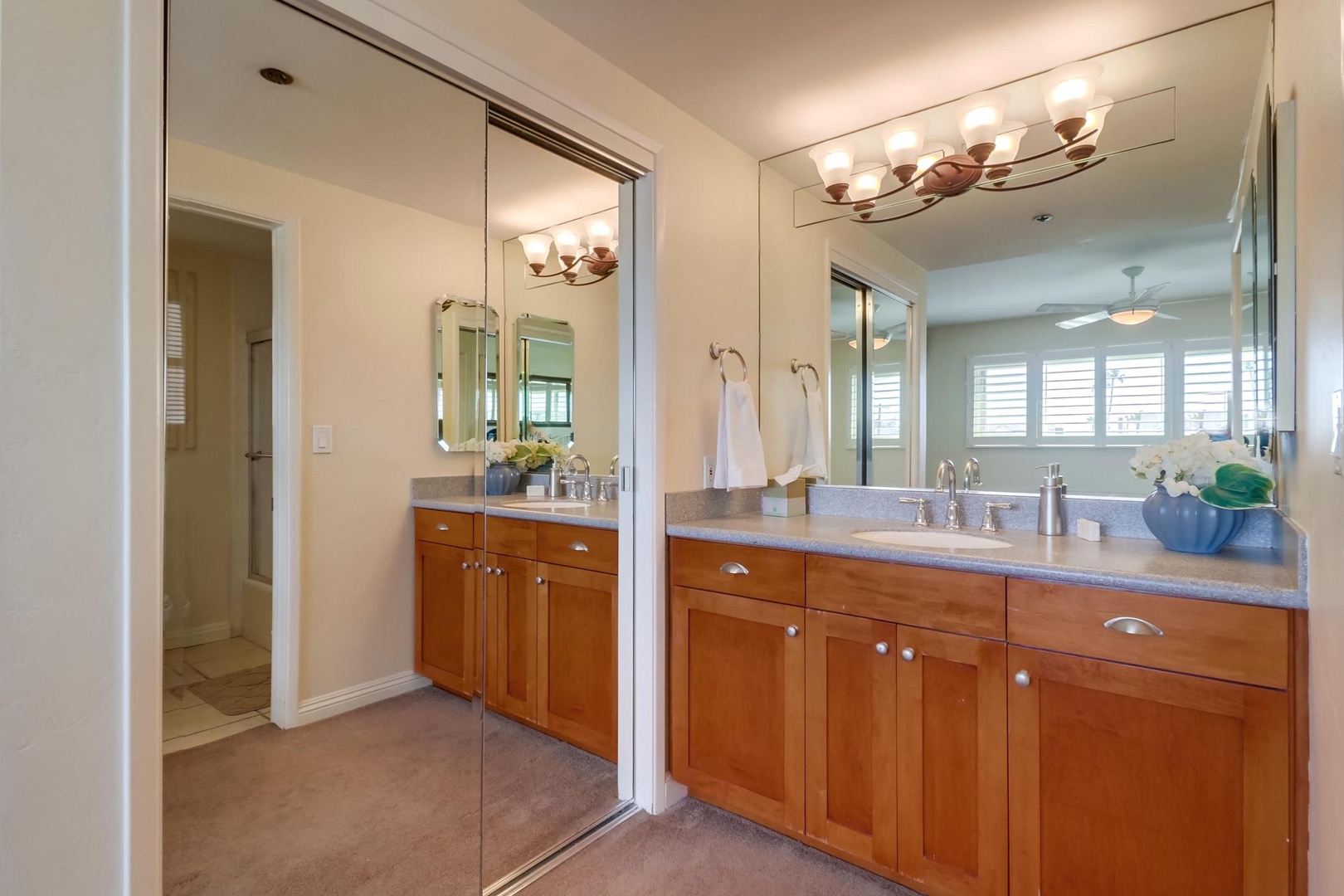 Vanity in primary bedroom