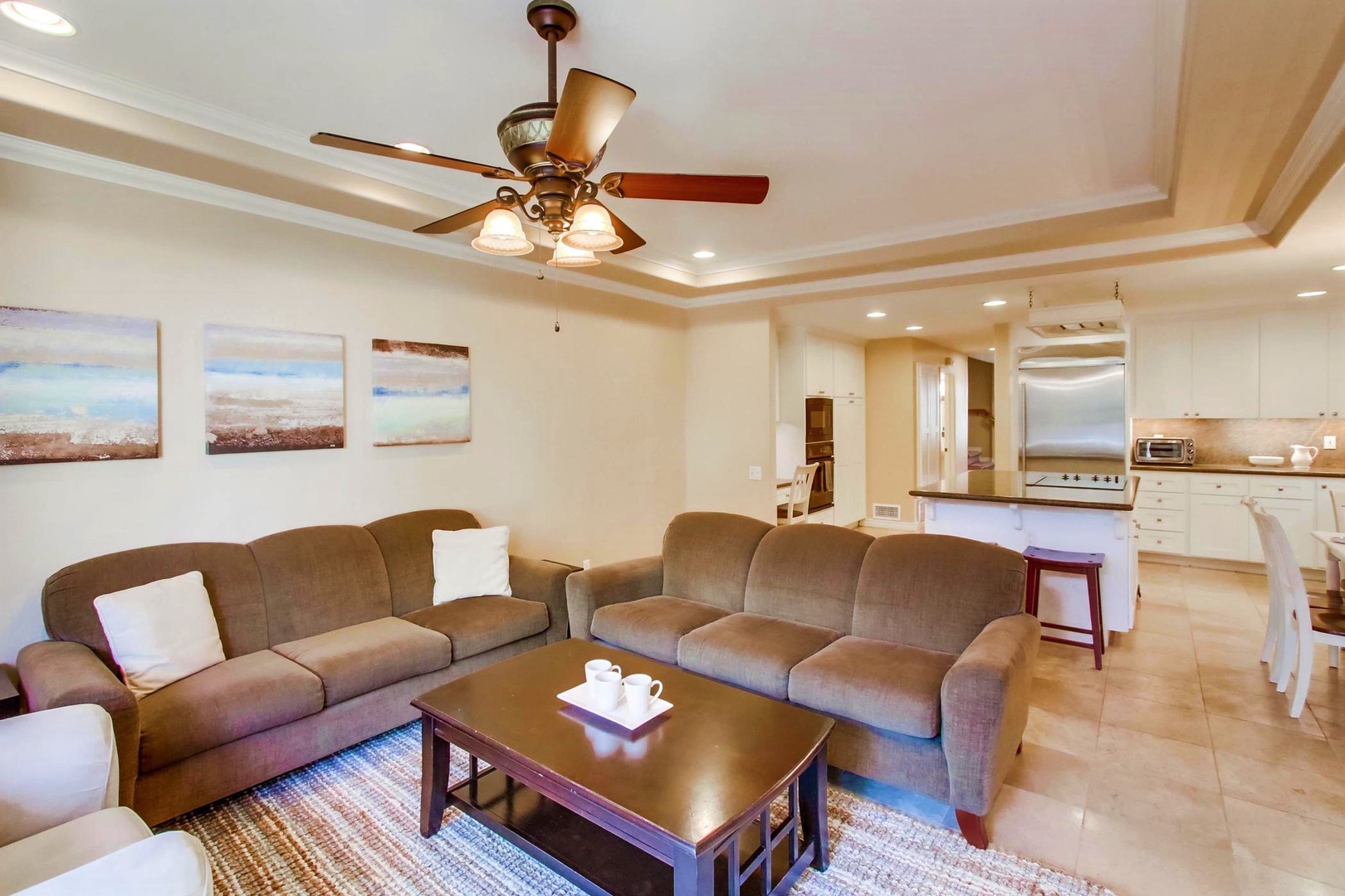 Main living area into kitchen