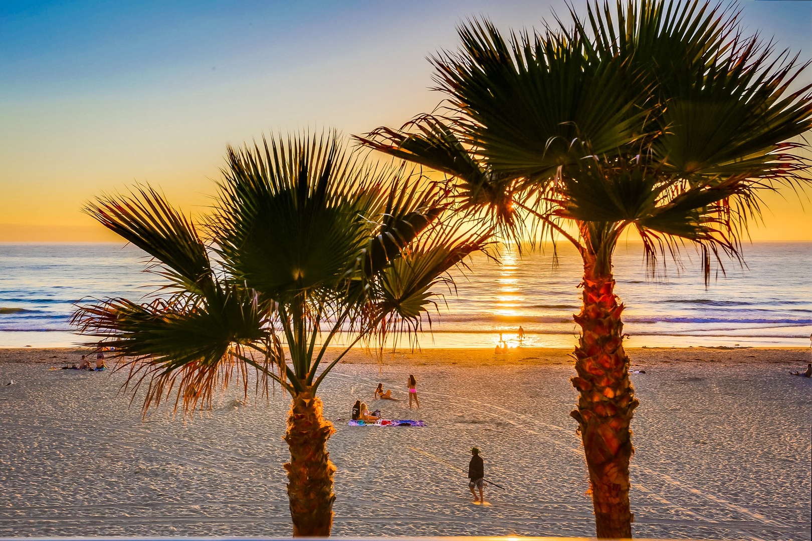 The property's beachfront location offers stunning sunsets