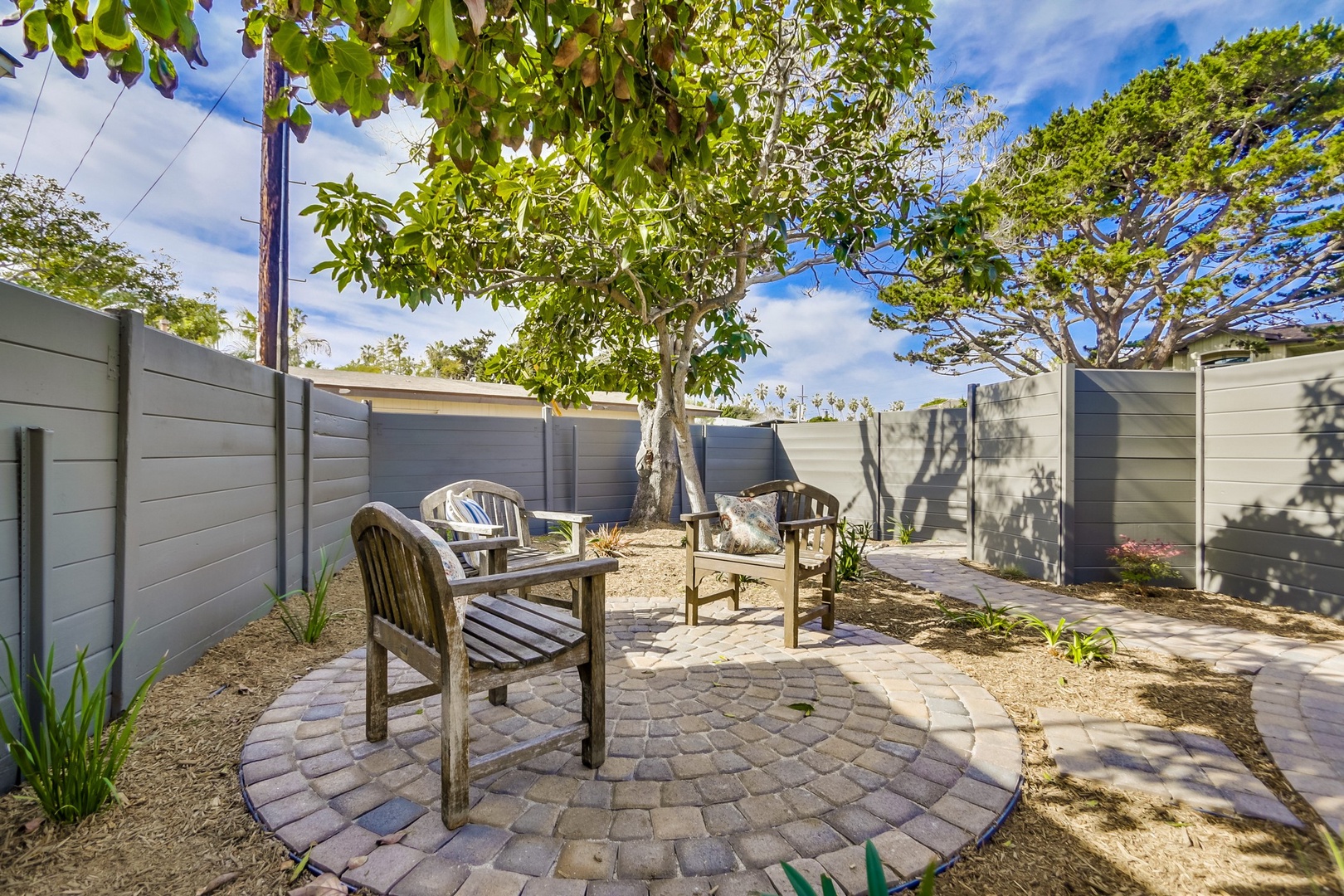 Backyard seating area