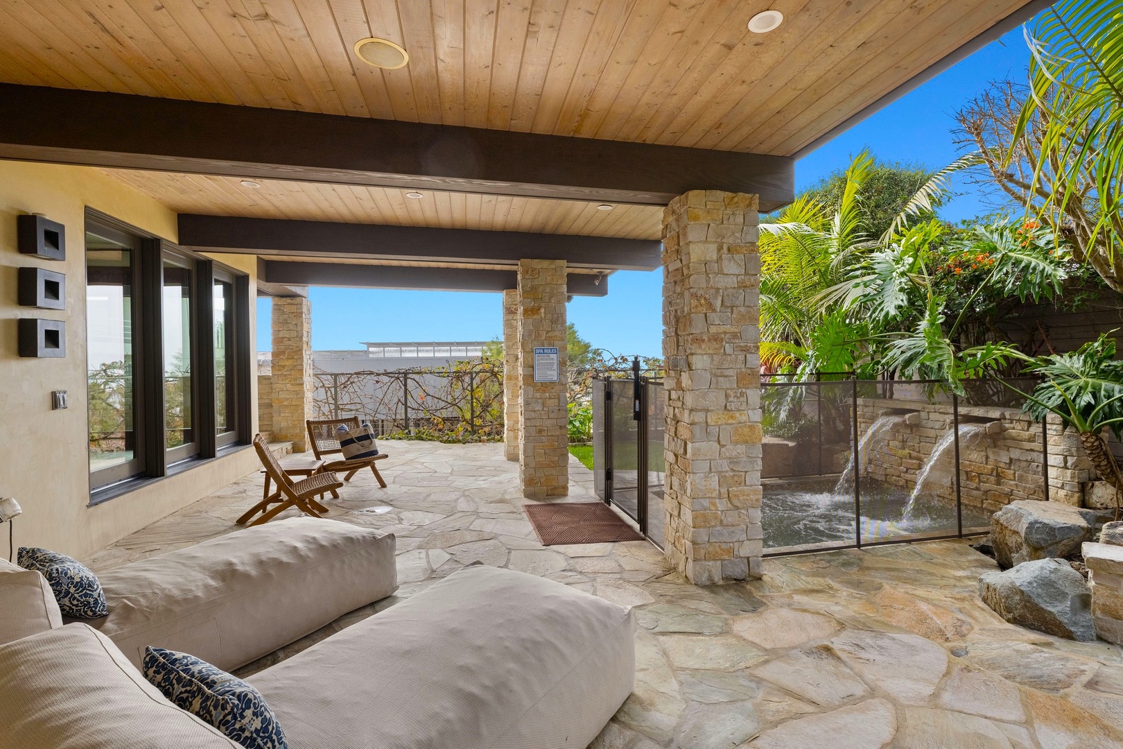 Lower level patio lounge and spa