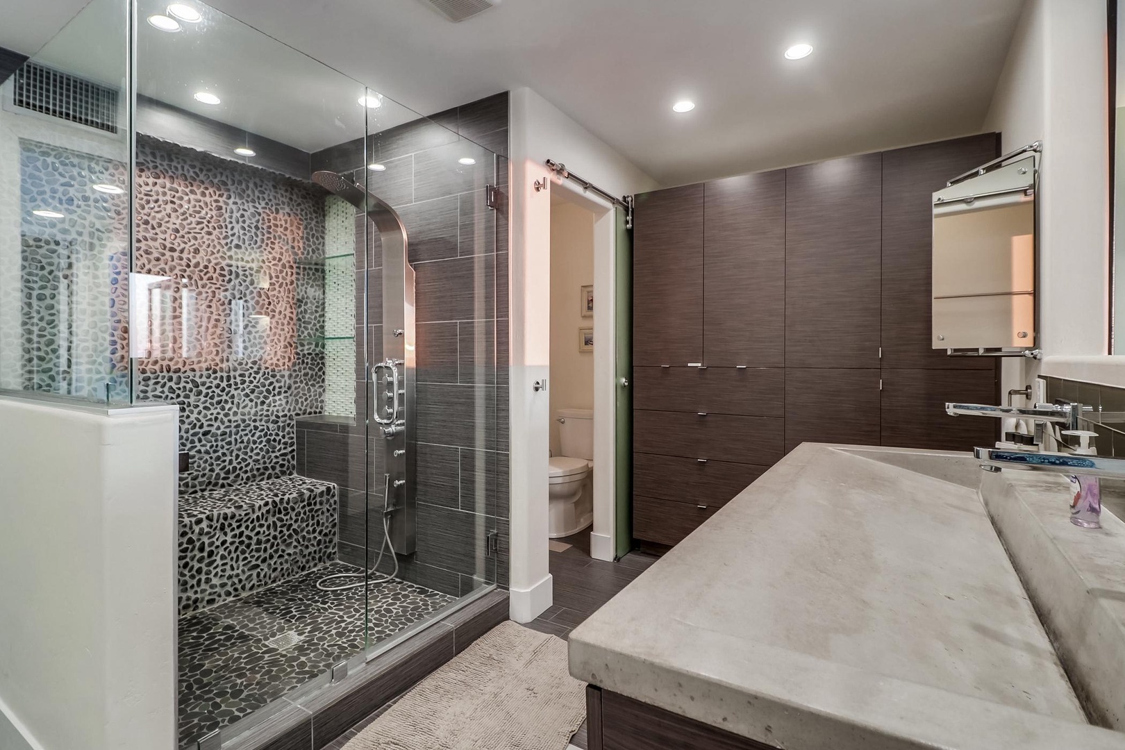 Large walk-in master shower