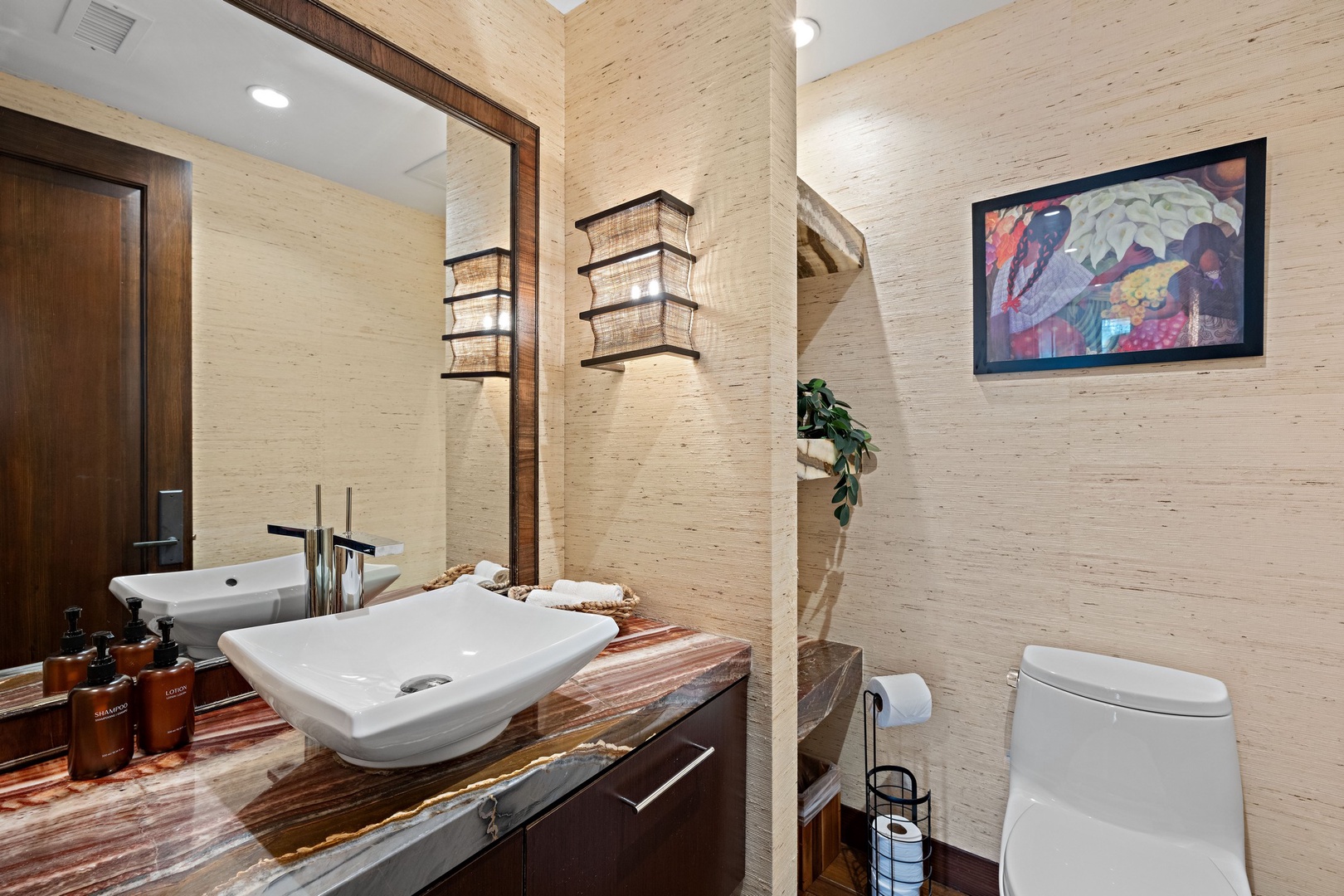 Main level powder bathroom
