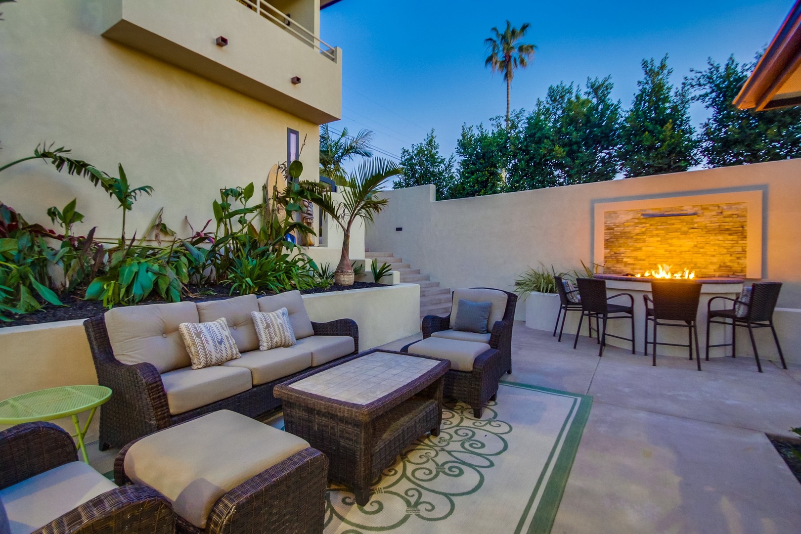 Lounge and seating areas in courtyard