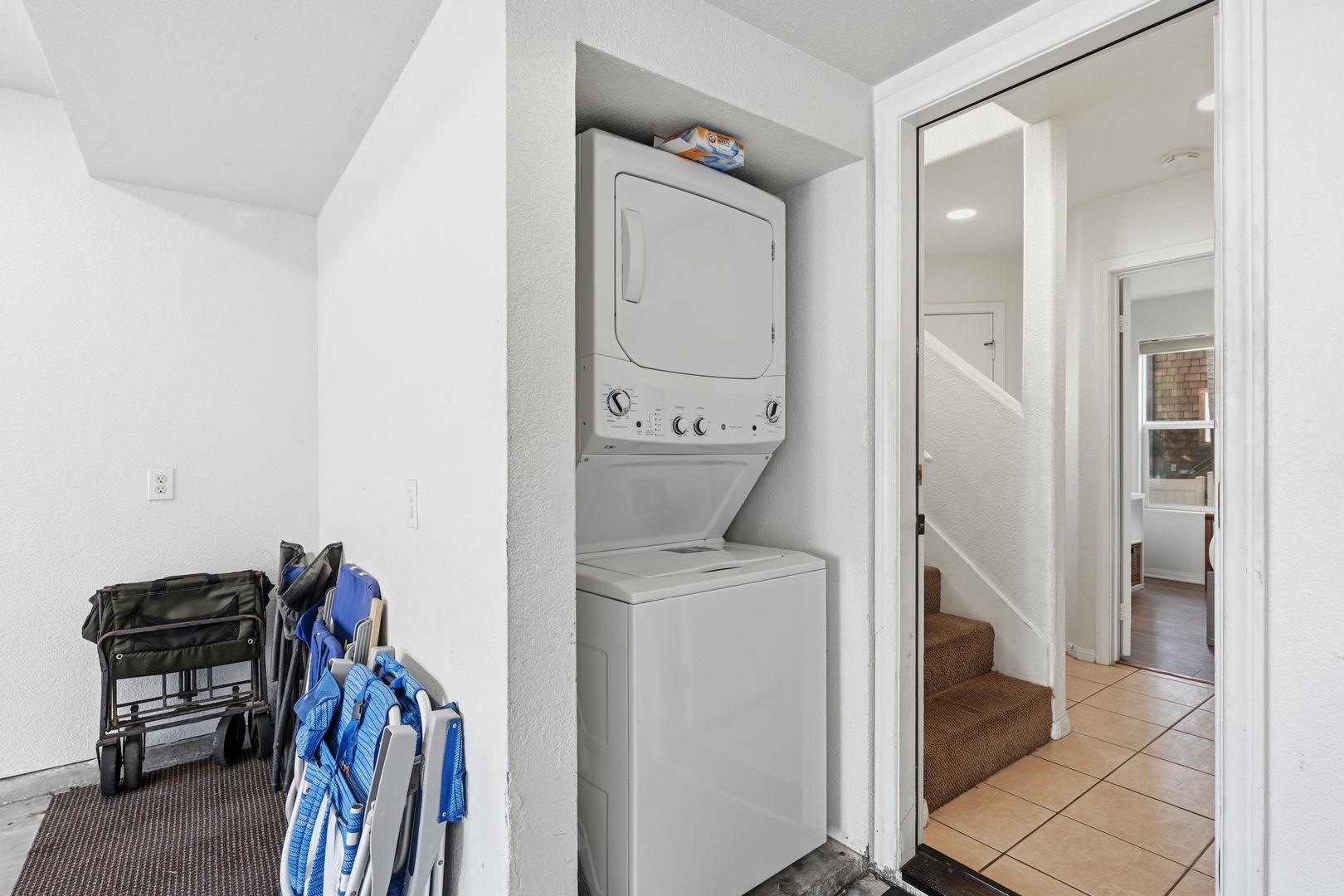 Stack laundry in the attached garage