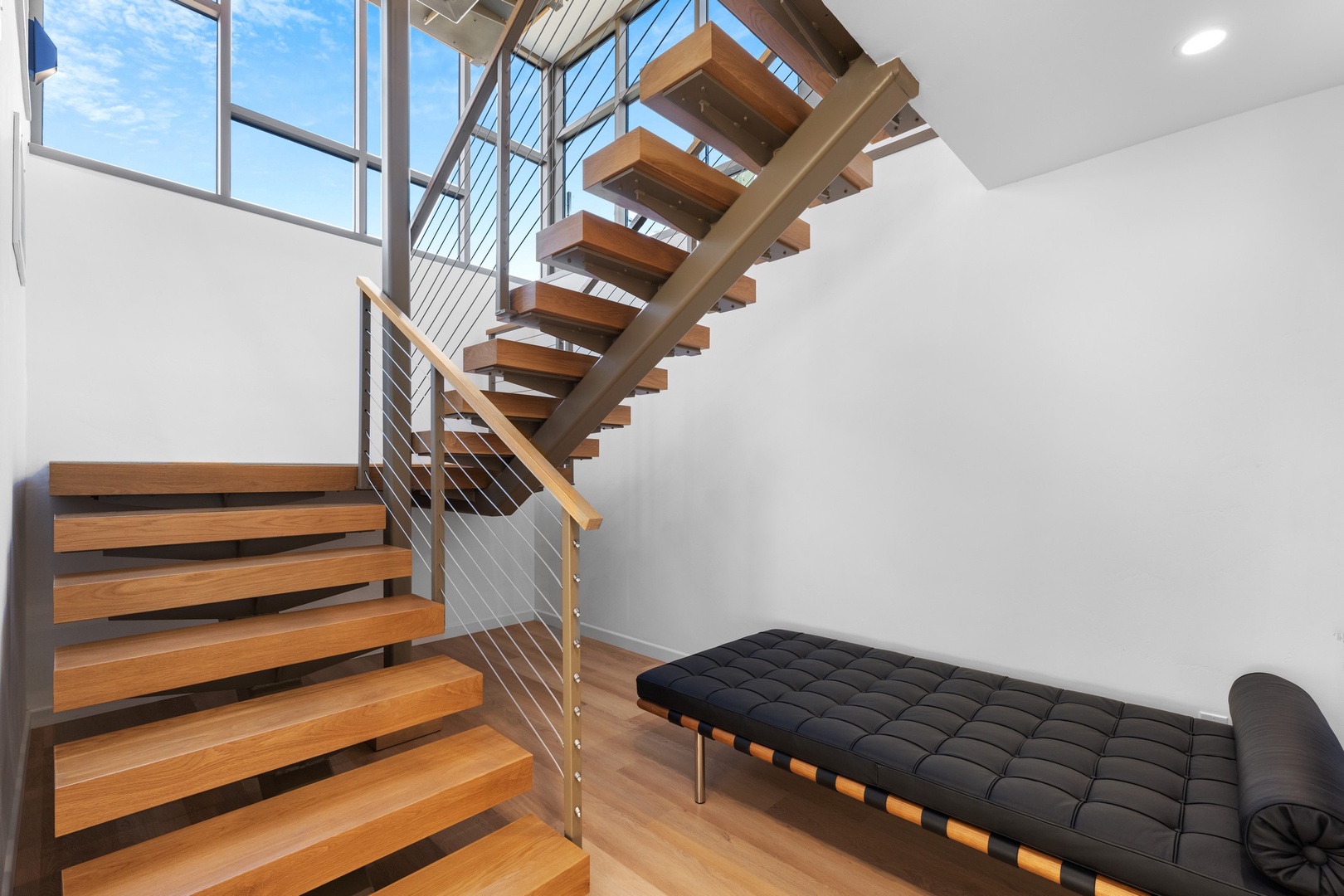 Stairs to the family room and spa