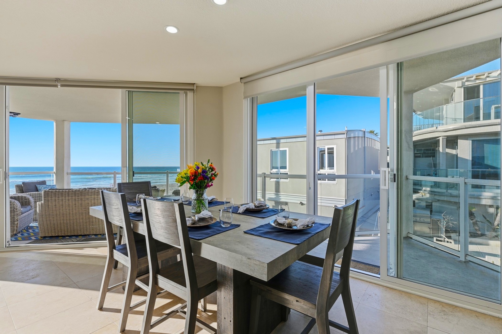 Ocean-view dining table