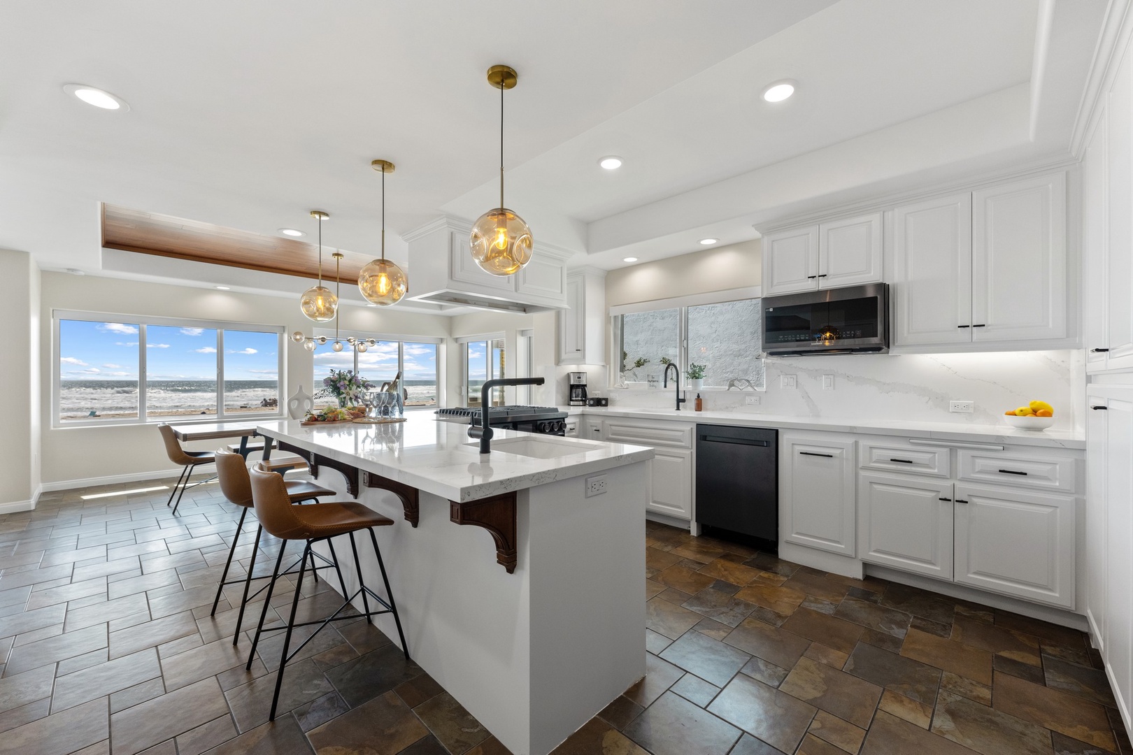 Ocean views from the kitchen