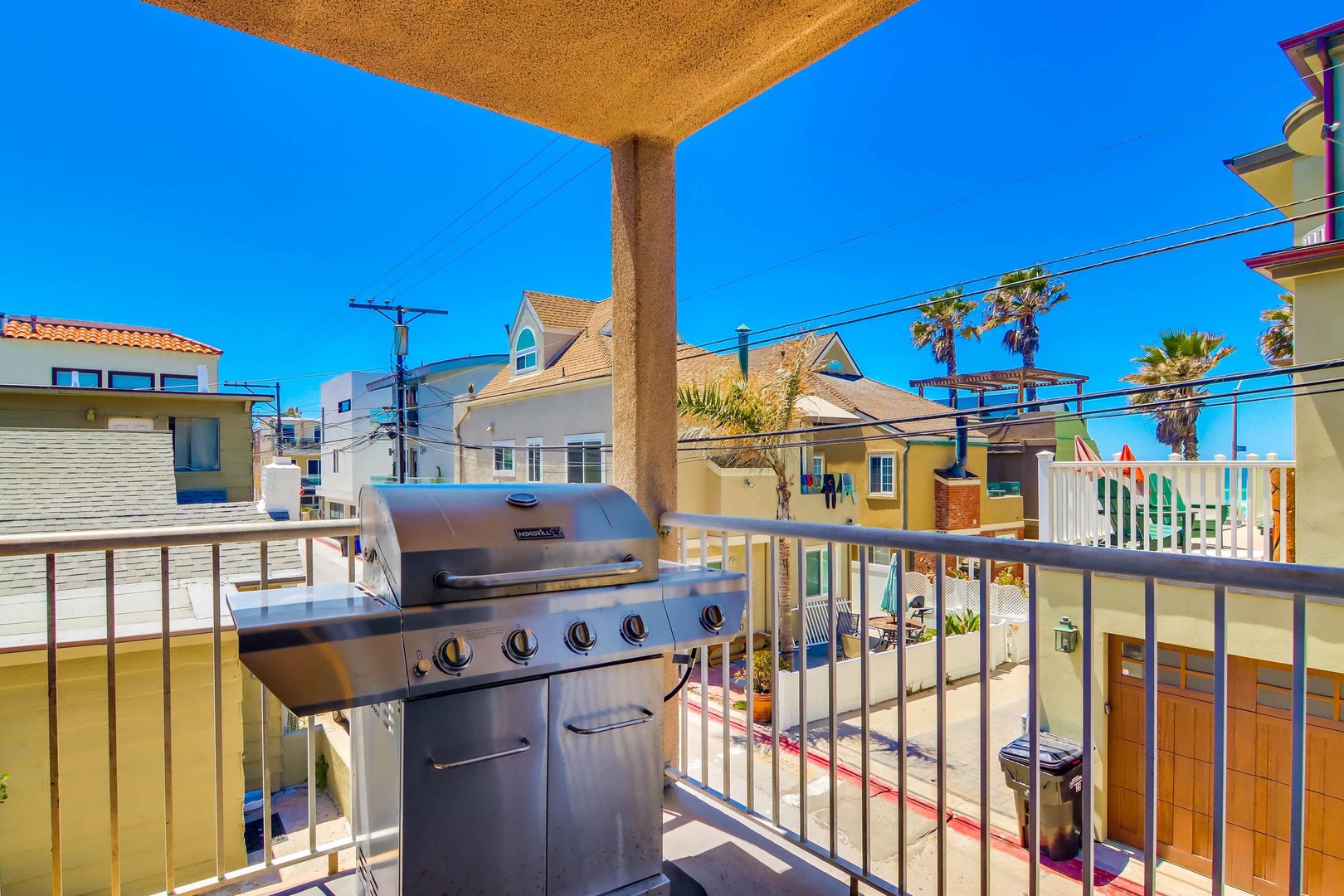 Gas BBQ on living room balcony