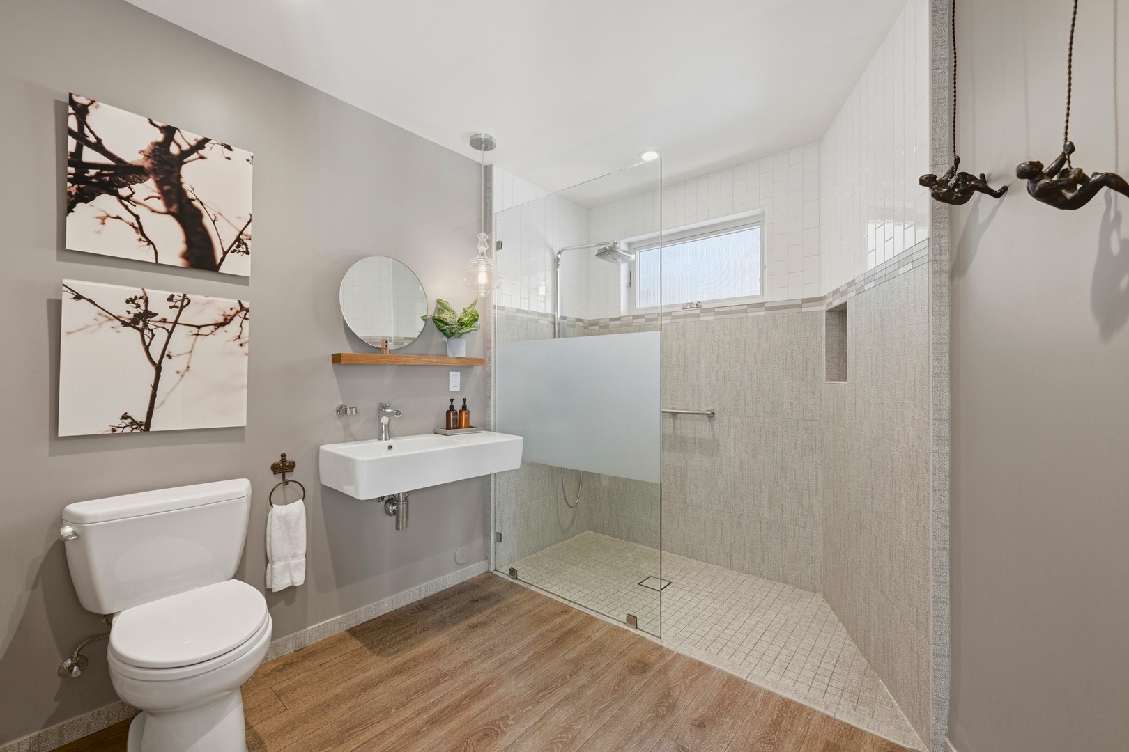 Spa-like hall bathroom