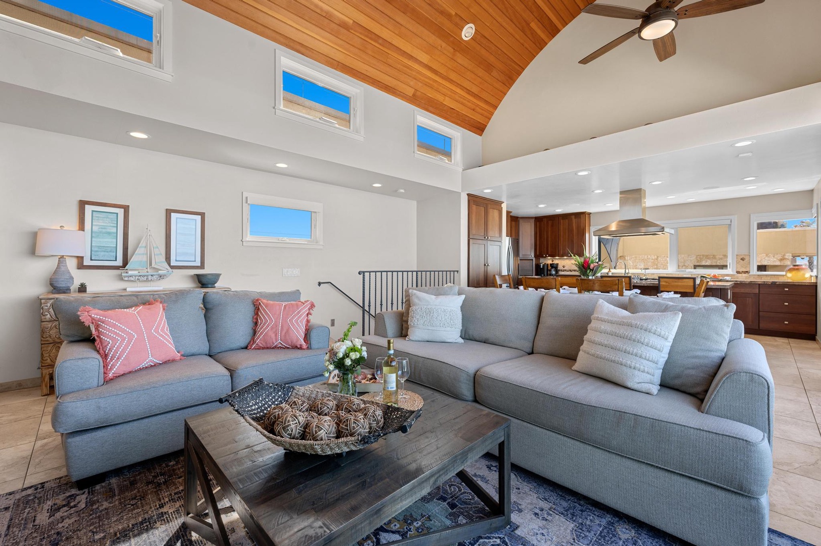 Soaring wood plank ceilings