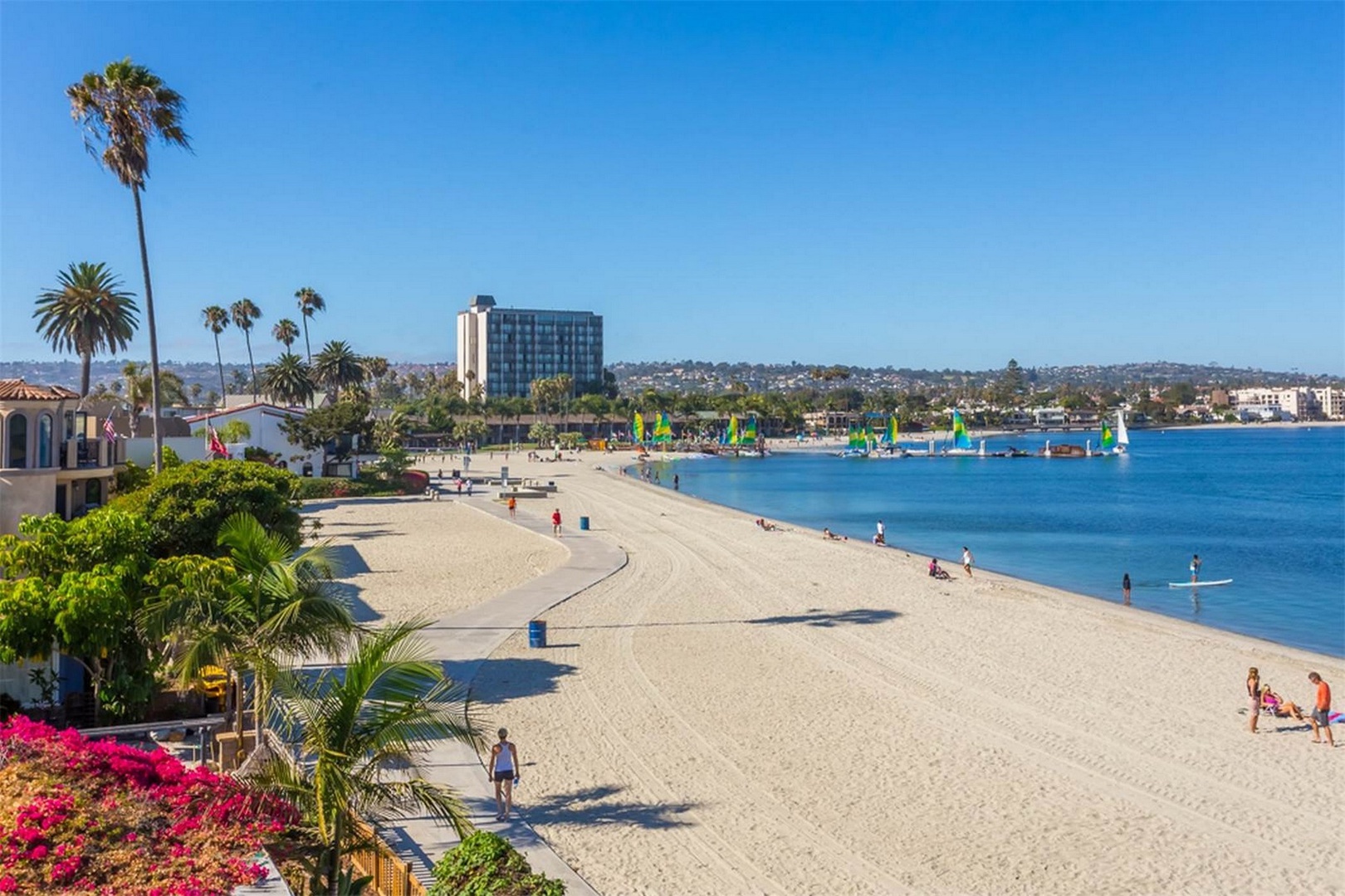 Miles of Mission Bay beachfront boardwalk