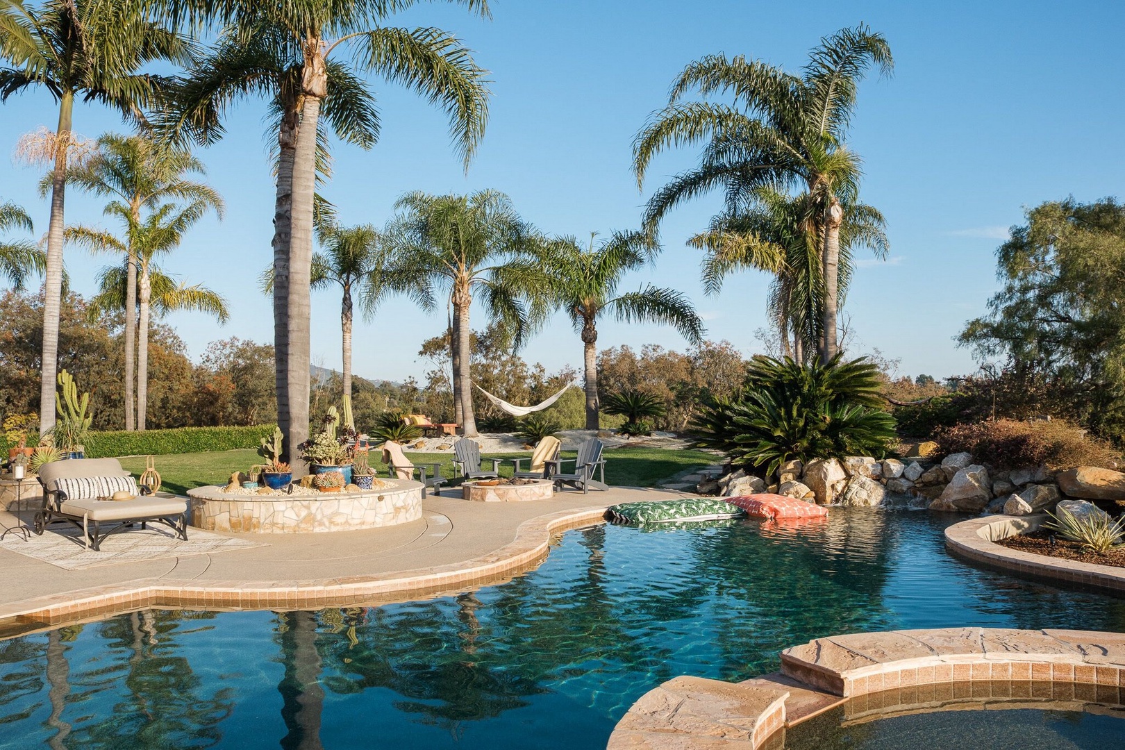 Saltwater pool and lounges