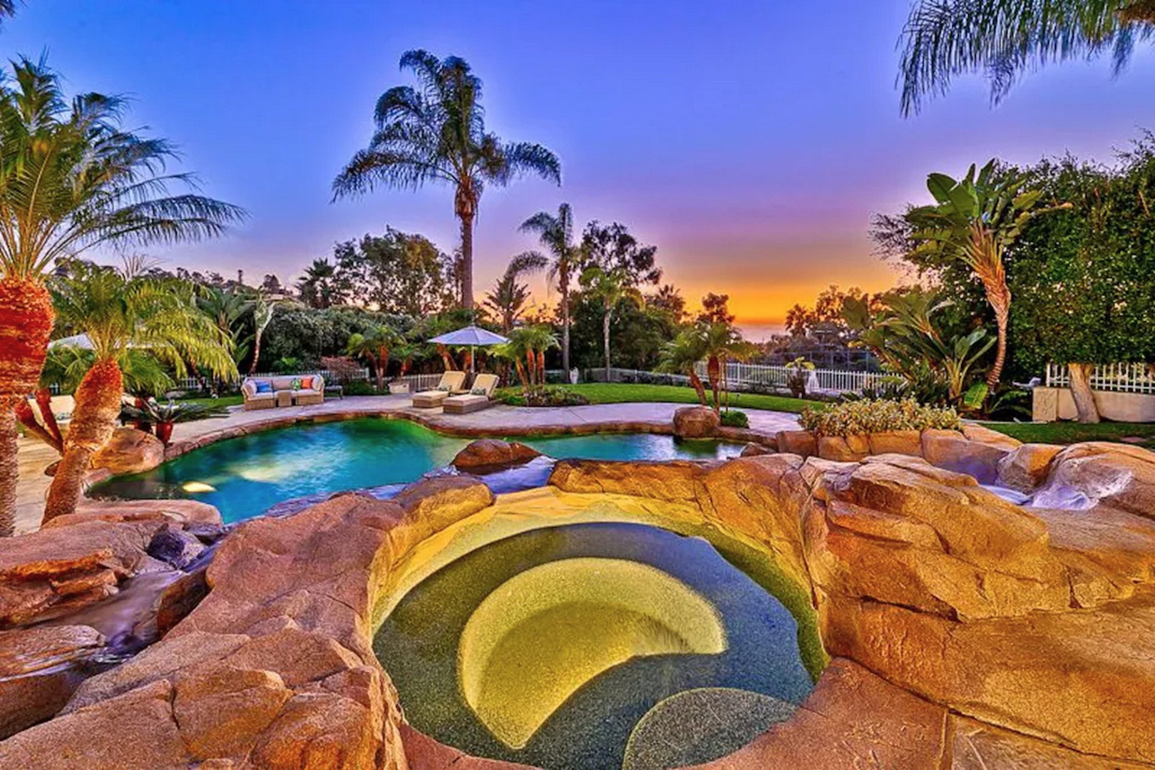 Spa next to the waterslide
