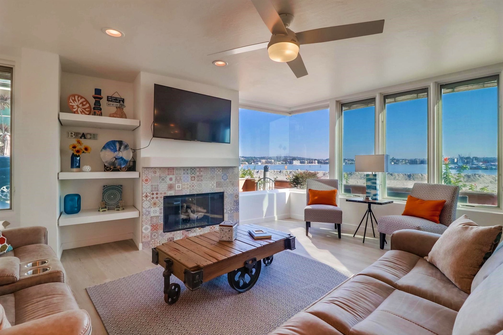 Living area with ocean views