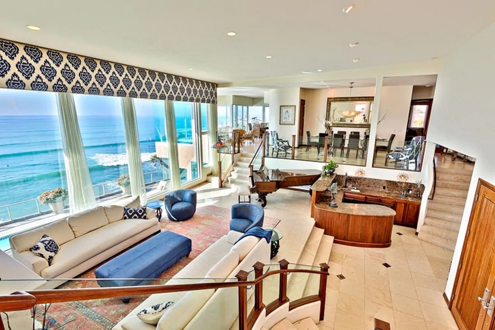Expansive living room with stunning ocean views