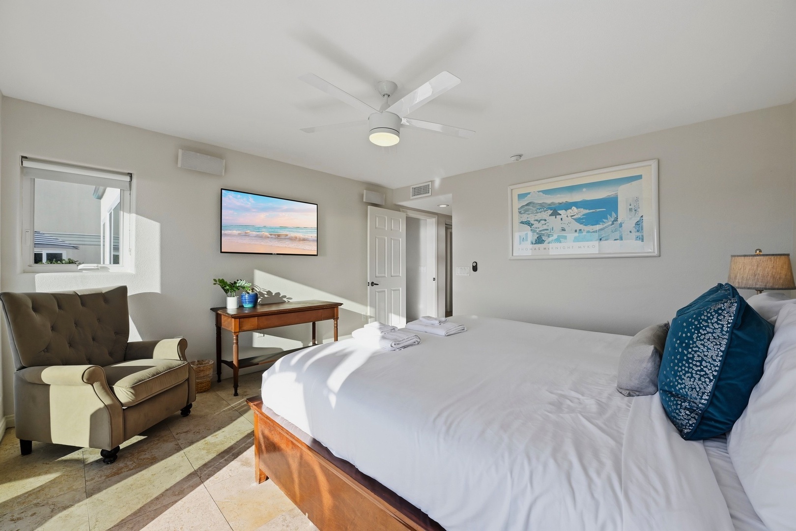 Ceiling fan and flat screen