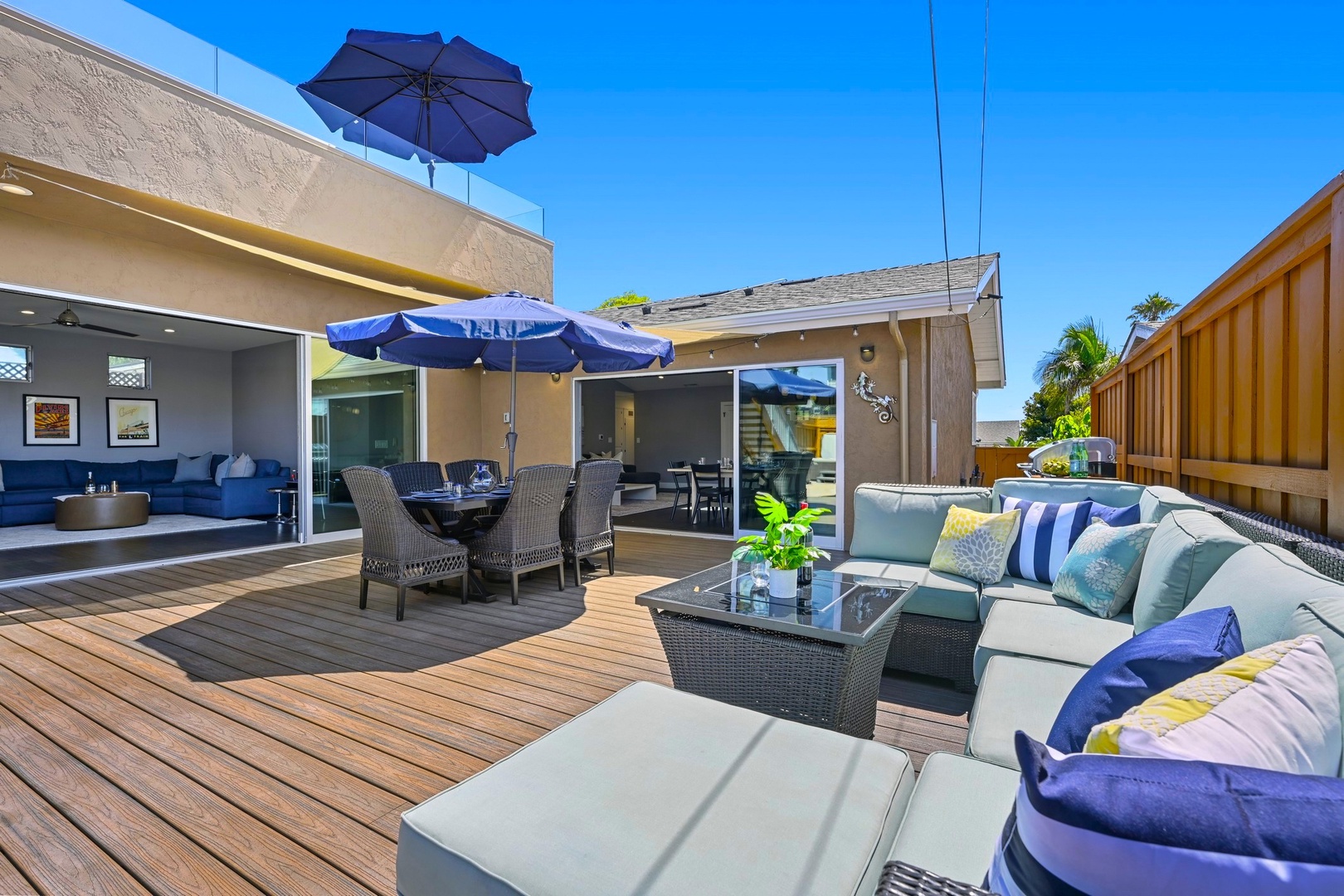 Lounge area with fire table