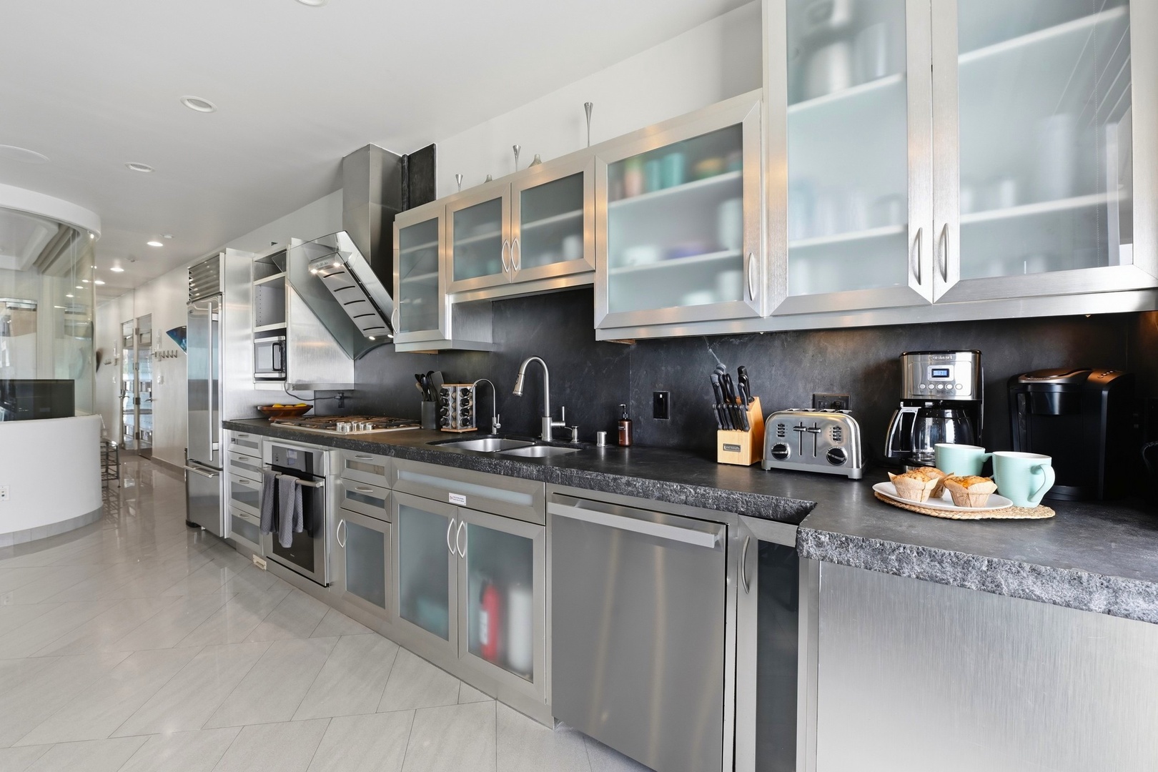 Fully equipped kitchen with ocean views