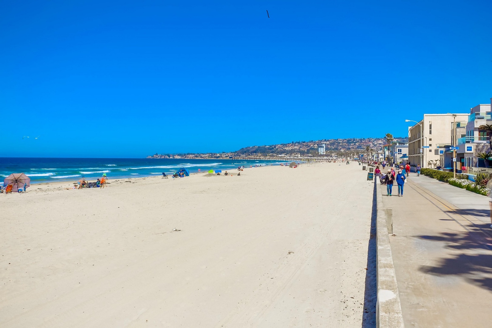 The beach and ocean are a short walk away