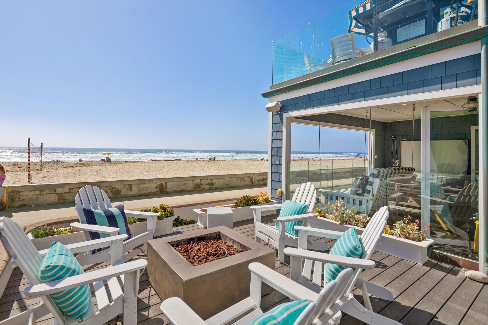 Beachfront fire pit