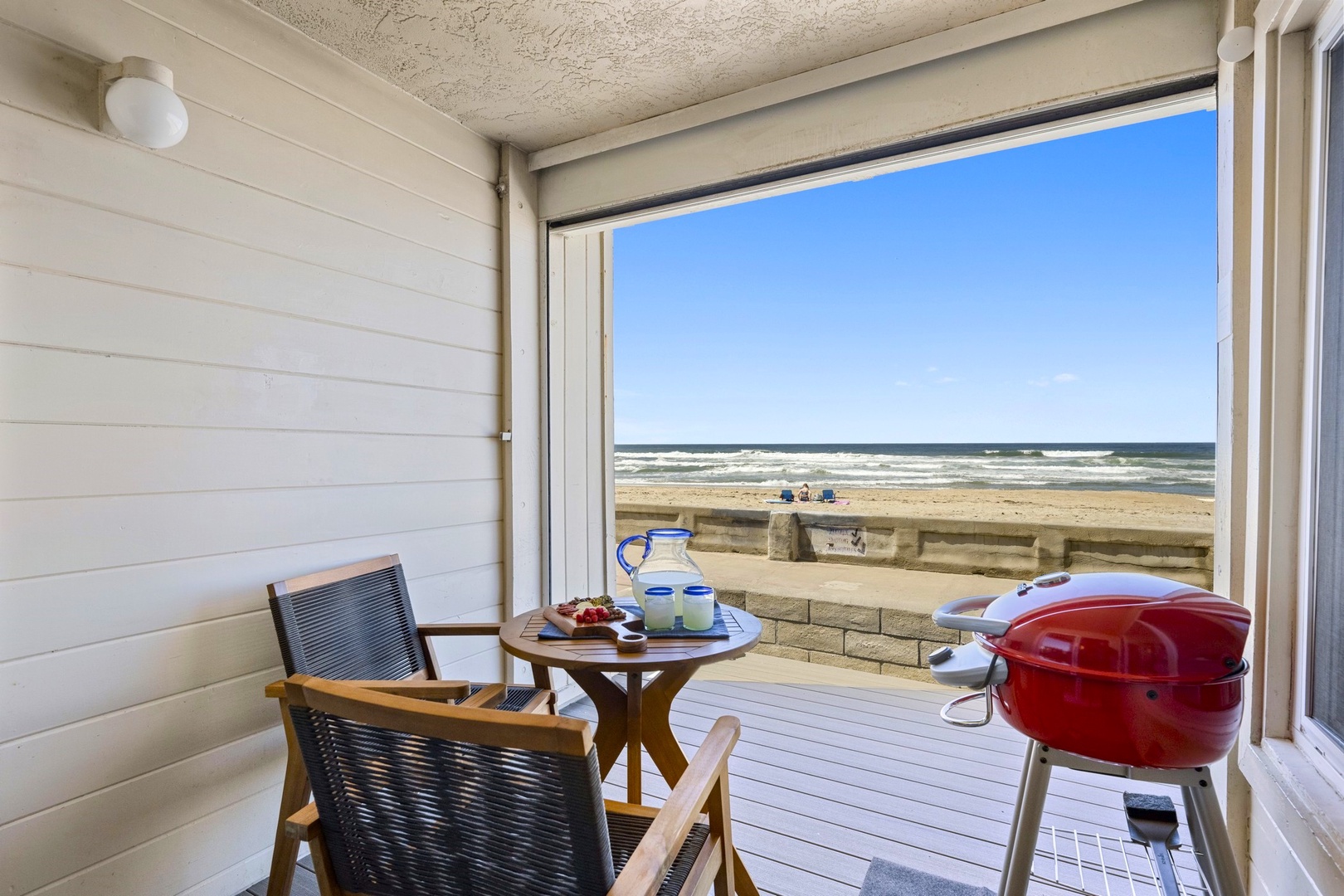 Beachfront covered patio