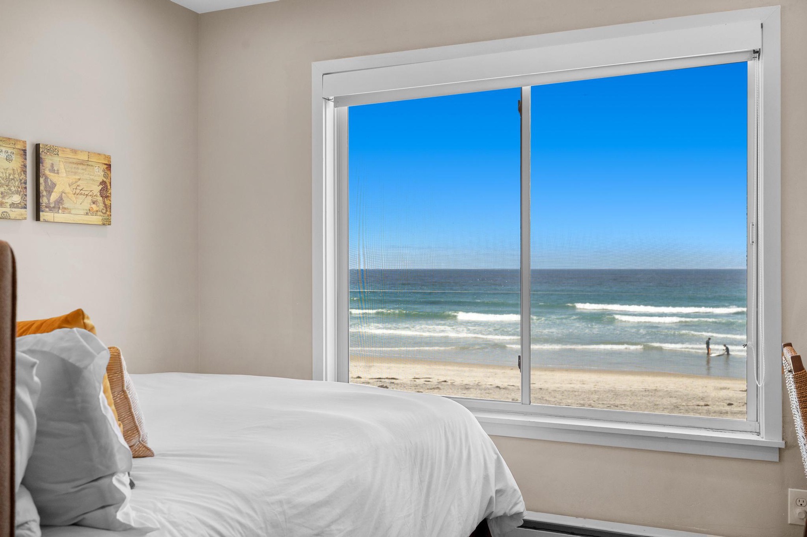 Upstairs bedroom with ocean view