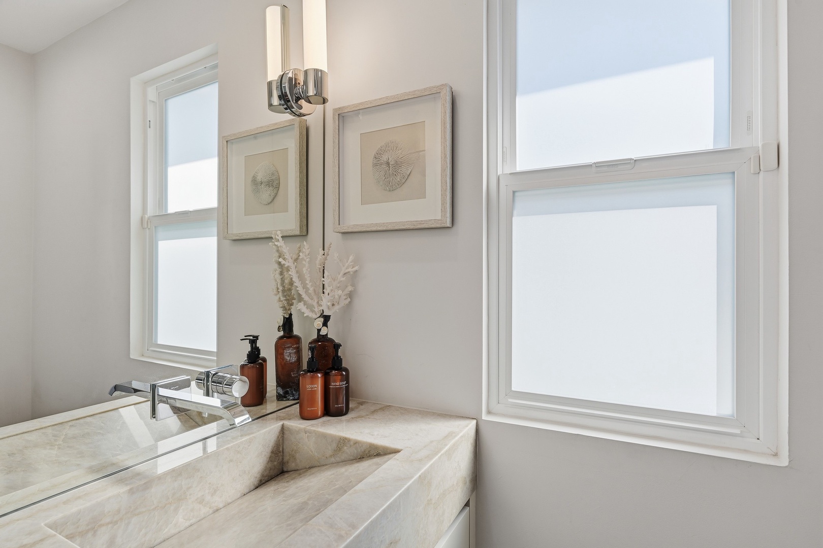 Powder bathroom off the living area