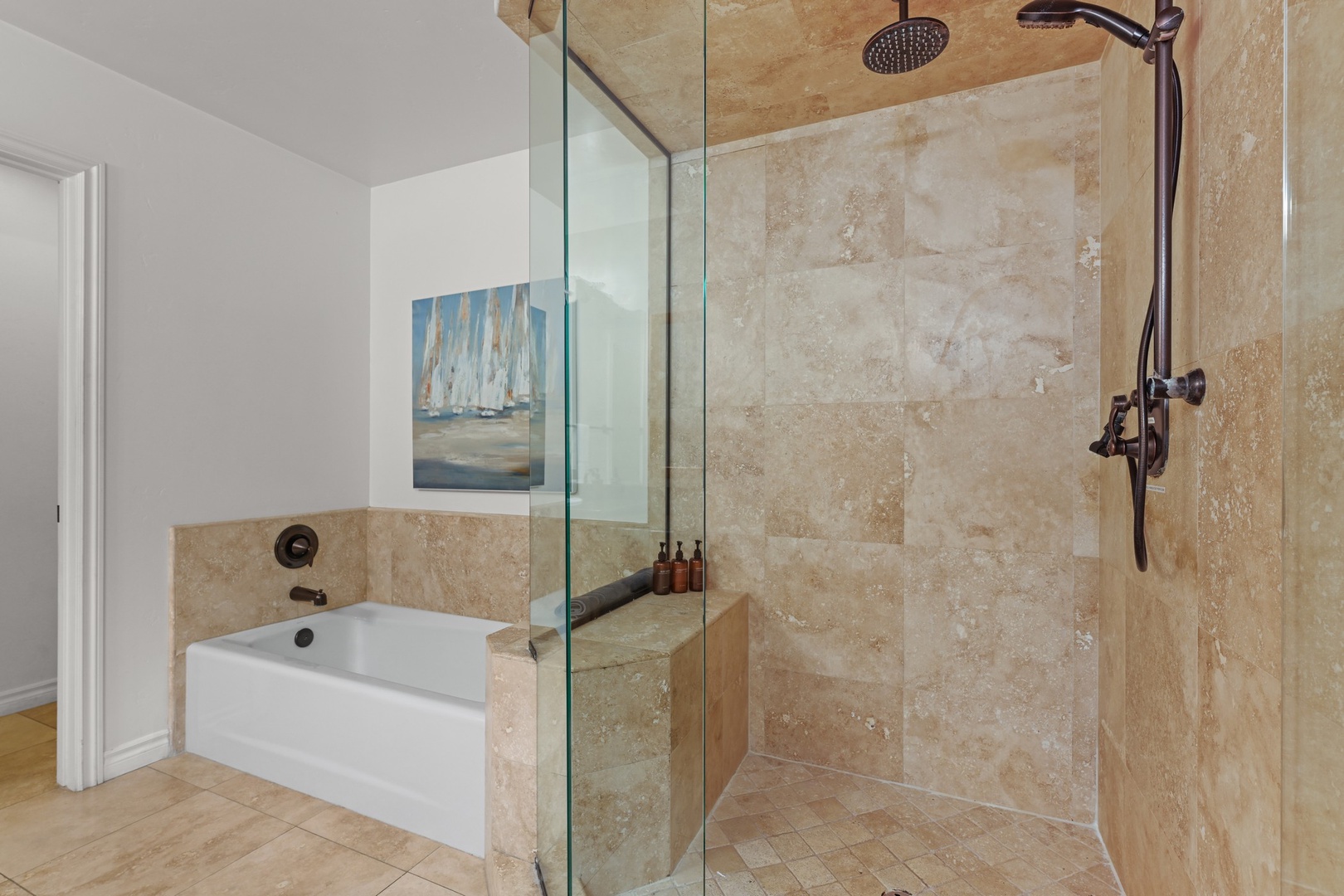 Tub and walk-in shower