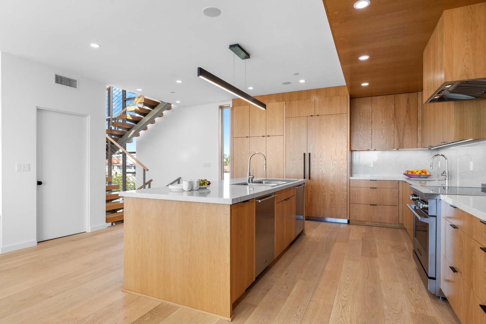 Spacious and sleek kitchen