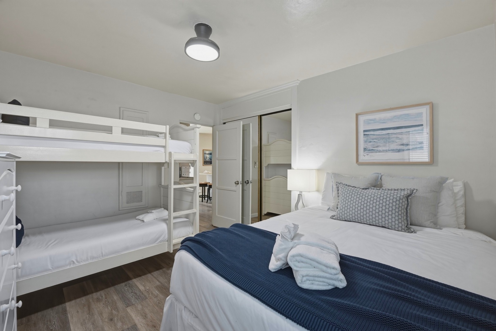 Bedroom 1 - Queen bed and bunk bed