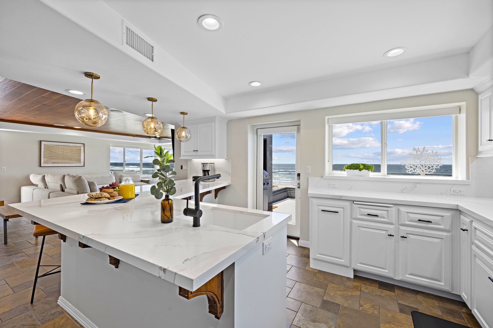 Looking towards the ocean terrace