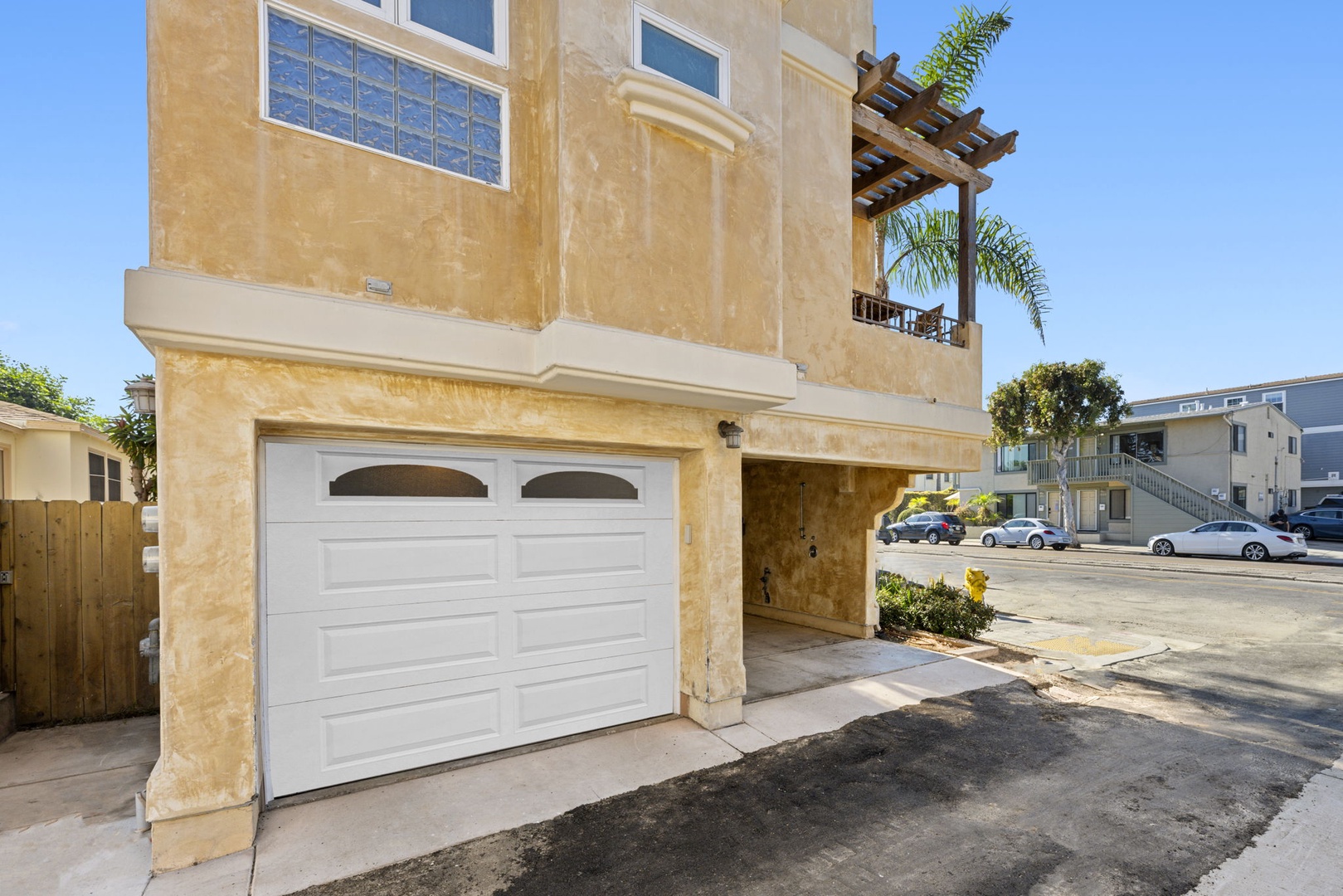 Narrow garage alley access