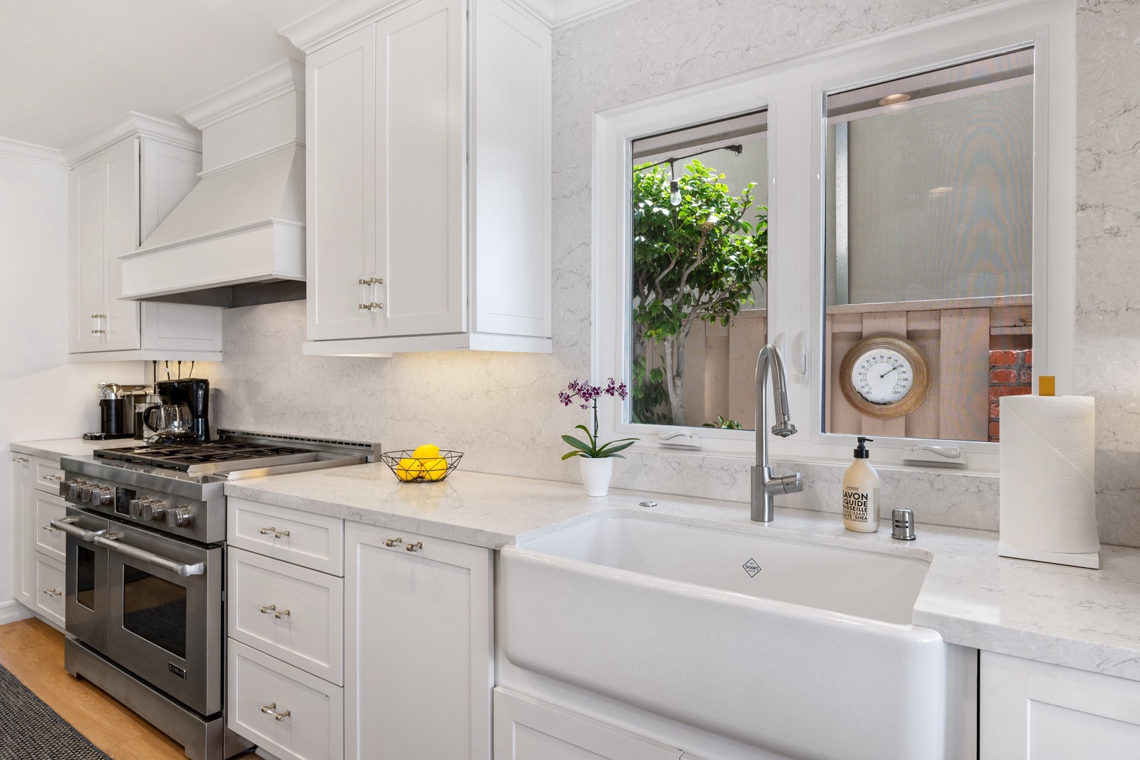 Apron sink and modern appliances