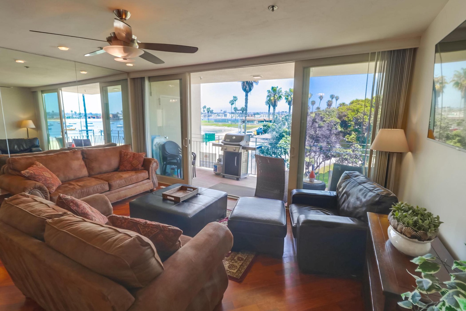 Living area opens to balcony