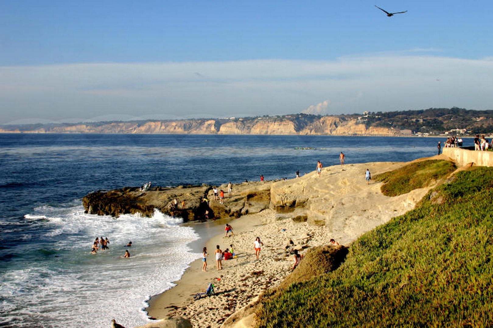 Beach and cliffs of Torrey Pines in the distance