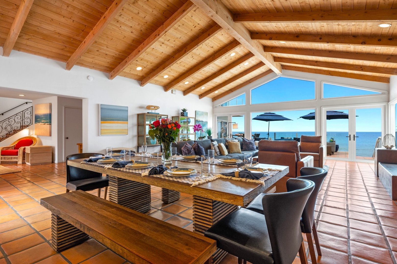 Open beam ceilings and ocean views