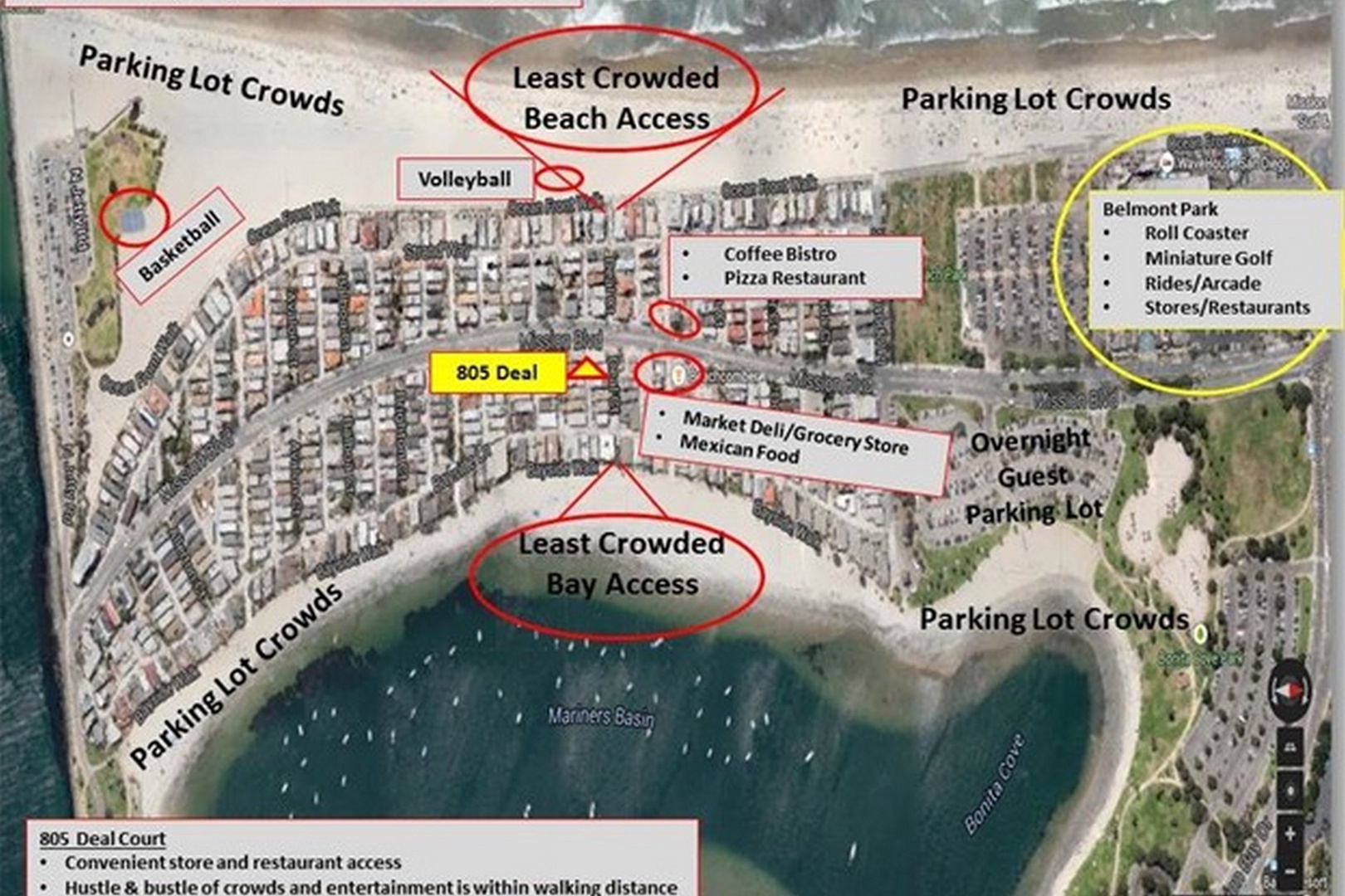 Map of the home's prime Mission Beach location