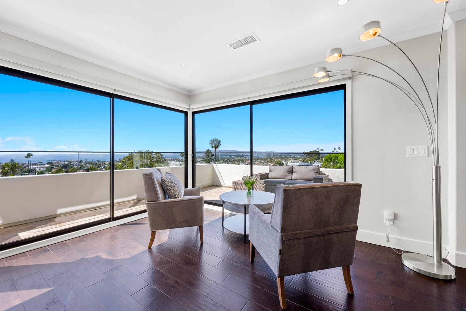 Living room lounge with views