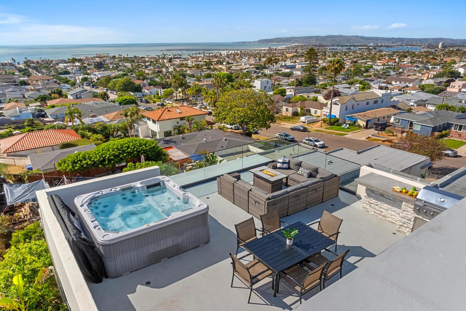 Relax on the ocean view roof terrace