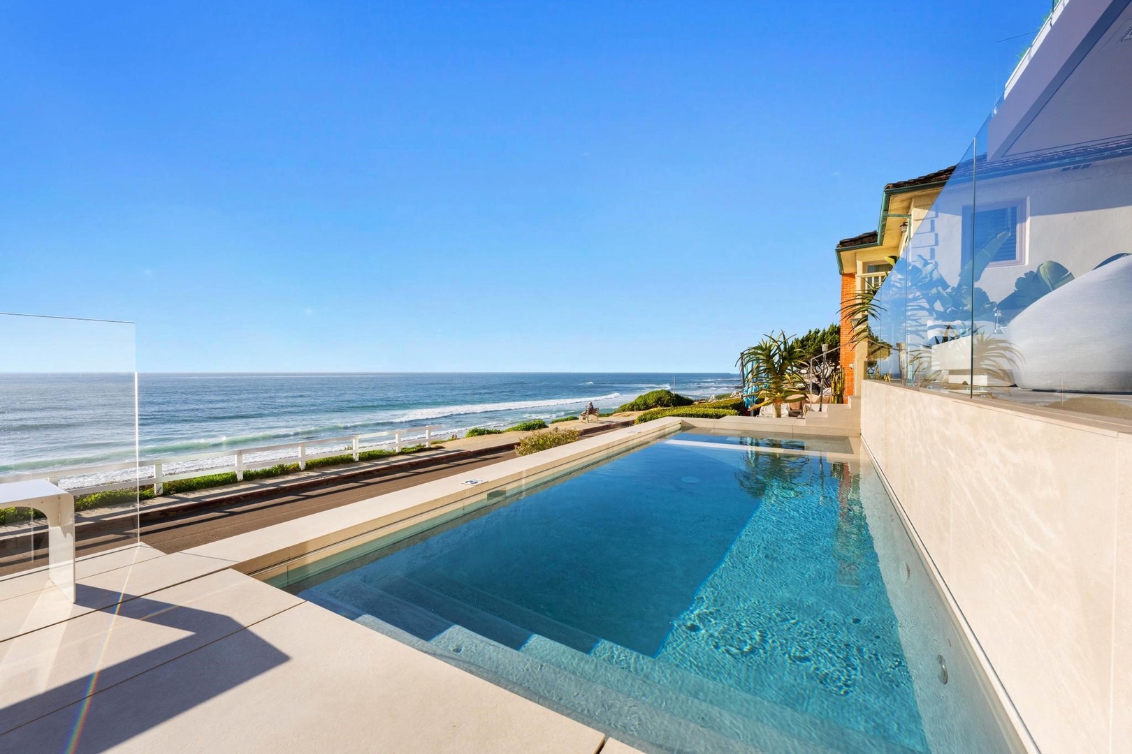 Ocean-facing pool and spa