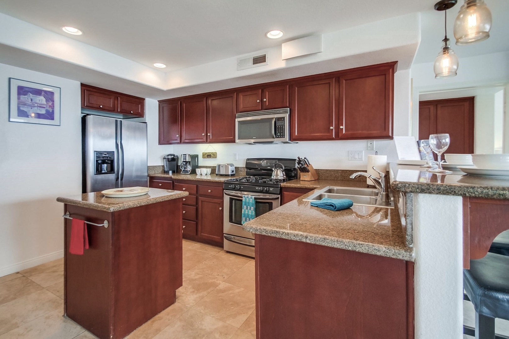 Fully stocked kitchen