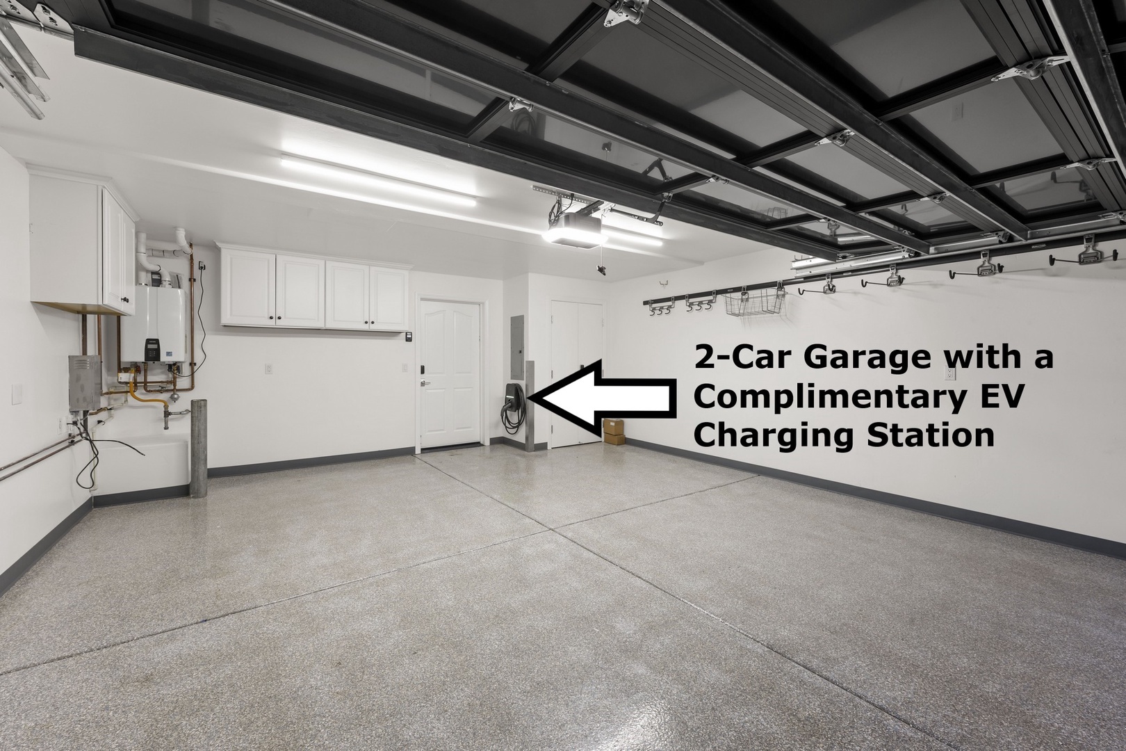 Attached garage with EV charger