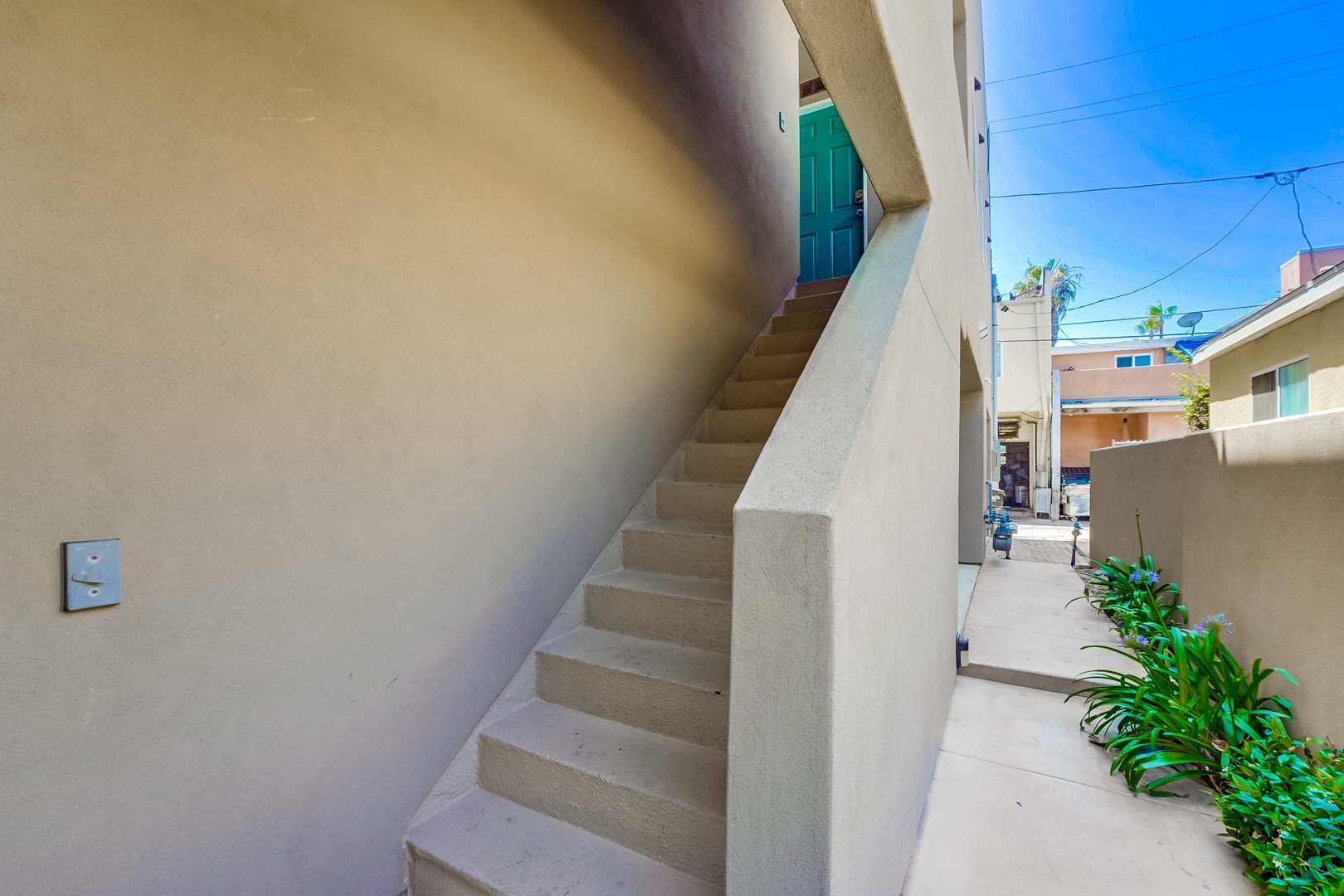 Steps to second floor front door