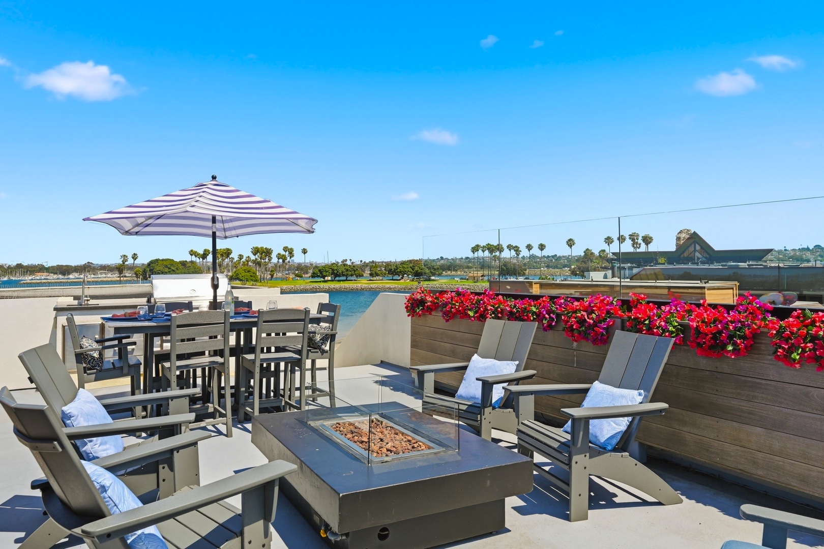 Relax on your private rooftop terrace with waterfront views.