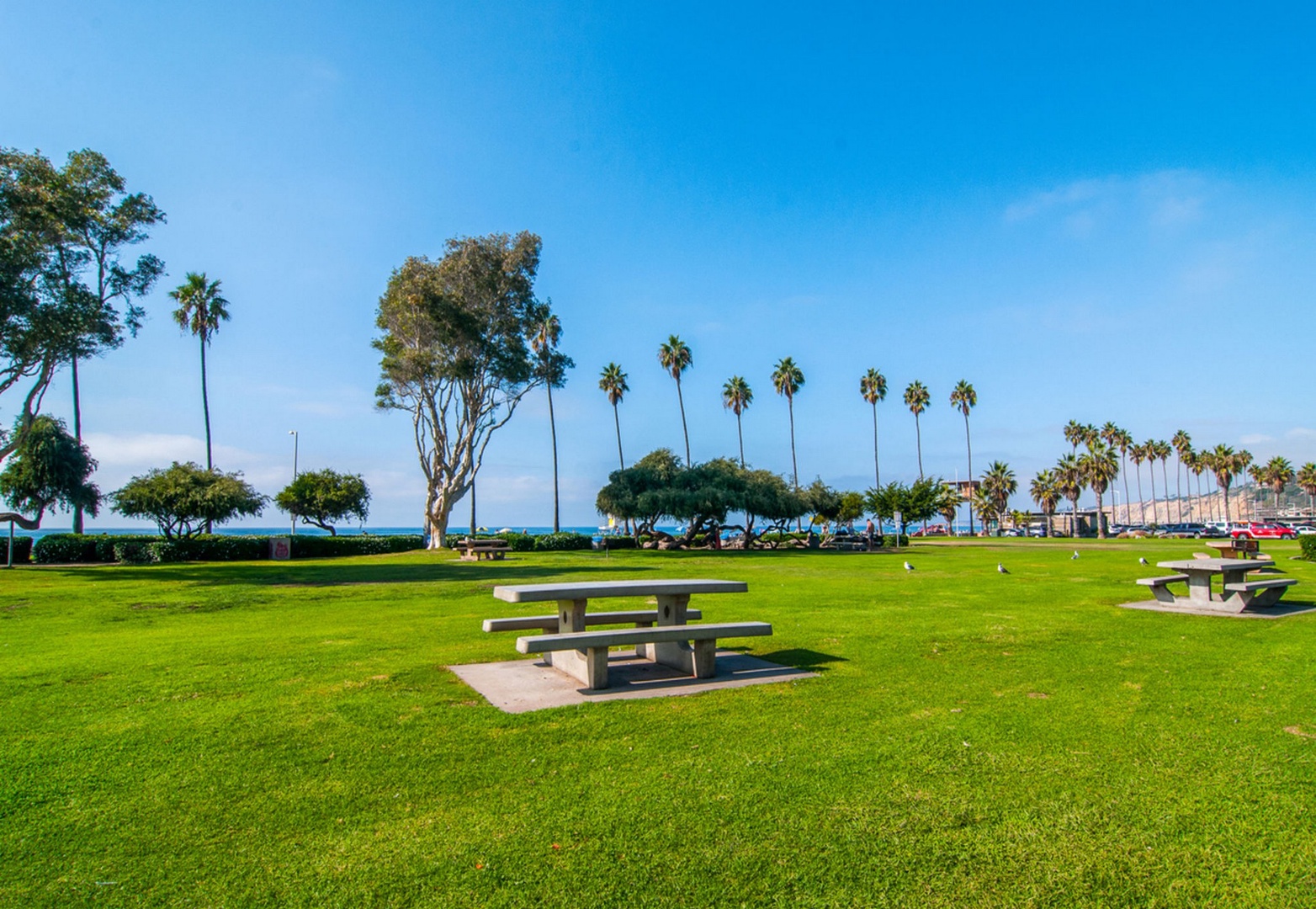 Kellogg Park is just across the street