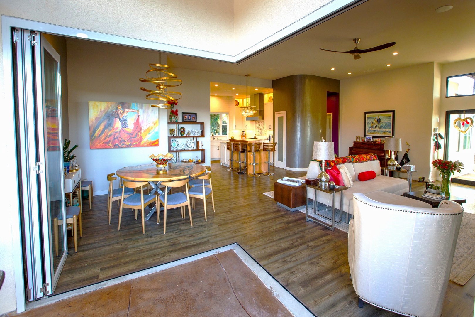 Dining and living area