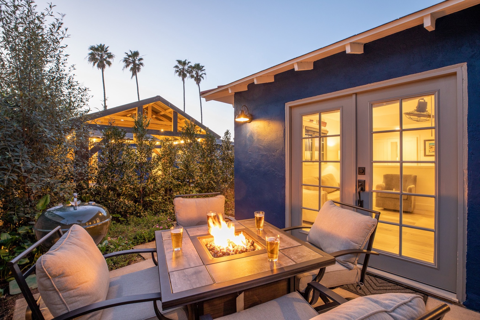 Cozy firepit outside of the casita